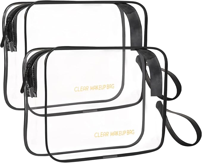 Icramsy Clear Makeup Bag,2 Pack TSA Approved Toiletry Bag for Women & Men | Portable Handheld Design, Waterproof, Airport Airline Compliant, Clear Toiletry Cosmetic Bag - Image 8