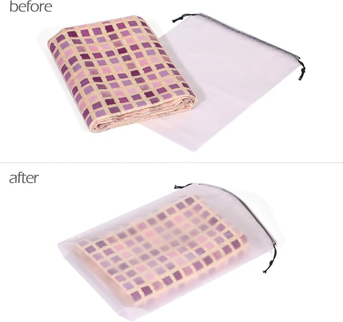 Set of 24 Portable Translucent Shoe Bags for Travel Large Clear Shoes Pouch Storage Organizer with Drawstring for Men and Women - Image 6