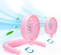 JUANANIUG Portable Neck Fan Rechargeable Personal HandFree Fan Mini USB Wearable Neckband Sport Fan 3 Speed Adjustable 360 Degrees Rotation Perfect for Working Traveling Office Reading (Pink) by JUANANIUG