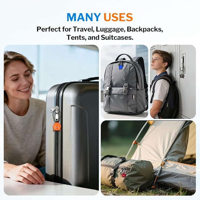 Forge TSA Approved Luggage Locks Ultra-Secure Dimple Key Cable Locks for Travel with Zinc Alloy Body- 2 Blue Locks - Image 7