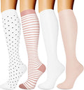 Compression Socks for Women & Men Circulation (4 Pairs) 15-20 mmHg is Best Support for Nurses Running Hiking Travel by BLONGW
