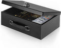 xydled Fireproof Document Box with Key Lock, Fire Safe Box, Black | Fire and water resistant lock box for documents, passports, cash and valuables, keeping secure at home, 12.8 x 8.5 x 4.5 Inch by xydled