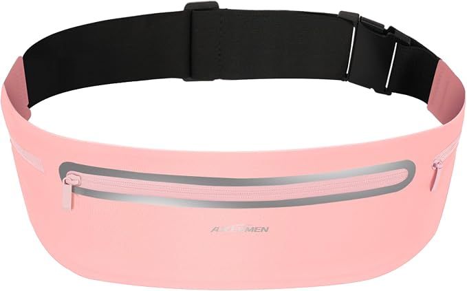 Running Belt for Women & Men-Ultra Light Slim Running Belts | Water-Resistant Phone Holder, 6 Pockets, Adjustable Waist Strap & Reflective Safety for Running, Hiking & Fitness by GLOVES