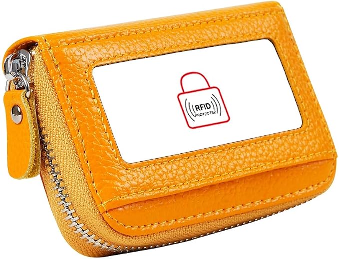Women's RFID Blocking 12 Slots Credit Card Holder Leather Accordion Wallet by Cynure