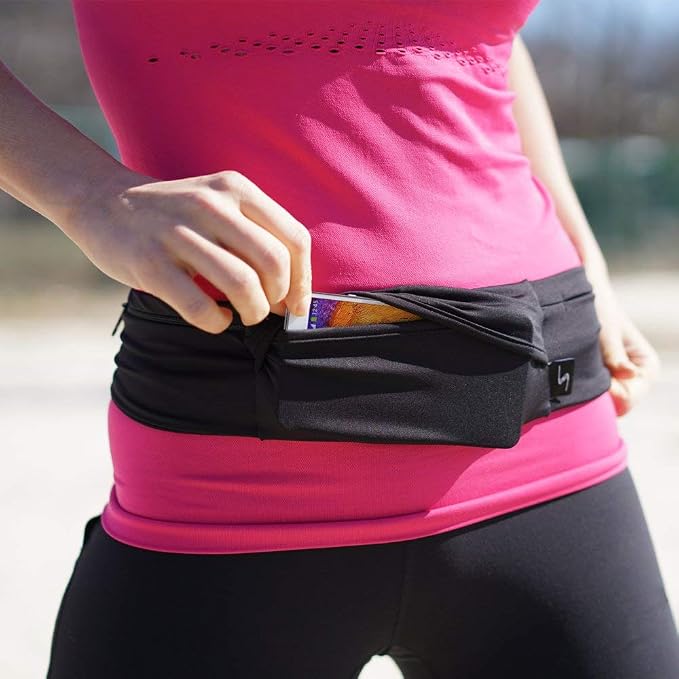 3 Pocket Adjustable Running Belt Waist Pack, Fanny Pack For Working Out With Sweat Resistant Backing, Holds All iPhone Models - Image 6
