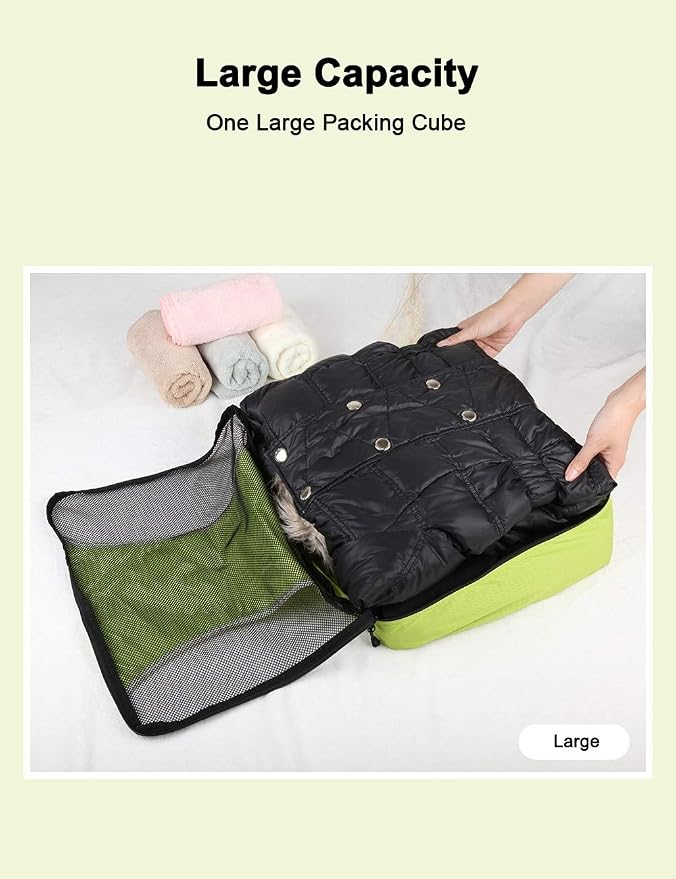 GOX Ultra Light 5 piece Packing Cubes Travel Luggage Organizer 1 Large 2 Medium 2 Small - Image 8