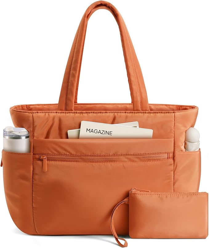 TOPEAST Tote Bag for Women Puffer Travel Carry On Bags with Laptop Compartment & Cup Holder Work Tote for Weekend Overnight by TOPEAST