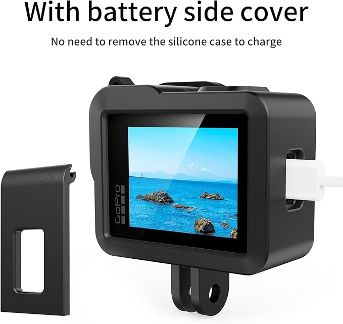 Accessories Kit for GoPro Hero 4K Action Camera | Silicone Protective Case,screen protectors,Lens Cap,Lanyard,Battery Side Cover, - Image 4