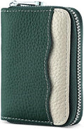 Linno RFID 20 Slots Credit Card Holder Genuine Leather Small Wallet for Women or Men with Zipper by Linno