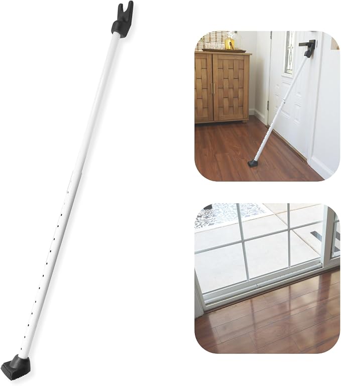 Door Security Bar & Portable Door Lock with Alarm (White) – High-Grade Iron Door Jammer & 130dB Alarm for Home, Apartment, Hotel & Travel Safety – (Black) - Image 3