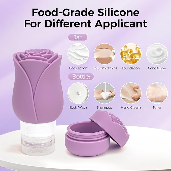 Silicone Travel Bottles - 3 OZ Travel Bottles Leakproof for Travel TSA Approved & Refillable Mini Cream Containers Set 8 Pack, 4 colors - Image 7