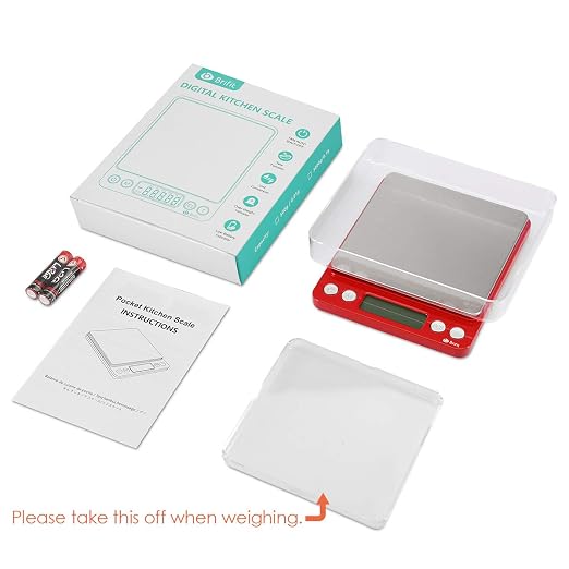 AMIR Upgraded Digital Kitchen Scale, 500g Mini Pocket Jewelry Scale, Cooking Food Scale with Back-Lit LCD Display, 2 Trays, 6 Units, Auto Off, Tare, Stainless Steel (Batteries Included) - Image 8