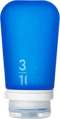 humangear GoToob+ (Large) | Refillable Silicone Travel Bottle | Locking Lid | Food-Safe Material | Dark Blue, Large (3.4 fl.oz.; 100ml) | Refillable & Leak-Proof Silicone Travel Size Bottles with Locking Cap for Toiletries, Camping & TSA Carry-On by humangear