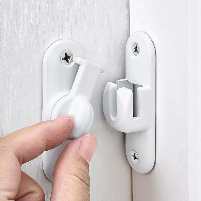White 90/180 Degree Sliding Door Latches,Zinc Alloy Flip Latch | Barn Door Latch,Cabinet Lock,Right Angle Door Lock,for bedroom,cabinet,drawer,Gardens,Wine Cabinet,garage,window,Pet Cage by Wocoe