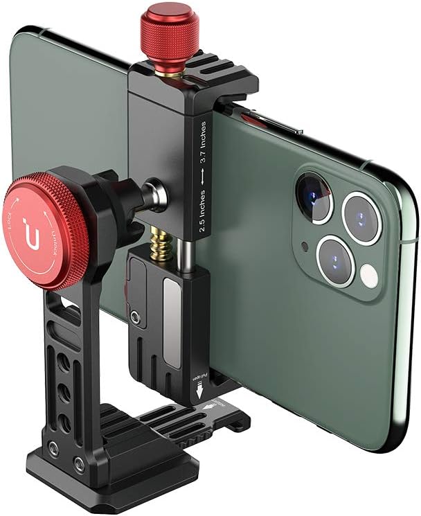 Cell Phone Tripod Mount, ULANZI ST-14 Smartphone Tripod Mount Adapter | Aluminum with Cold Shoe, 360° Cell Phone Stand Holder Clamp for iPhone17 16 15 14 13 12 11 Max Pro iPhone X XR Xs 6 7 Plus by PICTRON