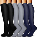 Copper Compression Socks for Women & Men (6 pairs) - Best Support for Nurses, Running, Hiking, Recovery by BLUEENJOY
