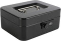 xydled Steel Cash Box Safe with Combination Lock,Money Safe Box with Removable Coin Tray,Medium,7.87"x 6.30"x 3.54",Black by xydled