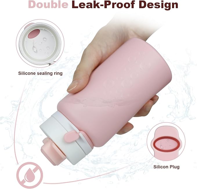 PLTCAT Collapsible Water Bottle, 19oz Foldable Bottle BPA Free Reusable Lightweight Leak-Proof Travel Silicone Water Bottle for Travel, Gym, Hiking, Office, Camping - Image 6