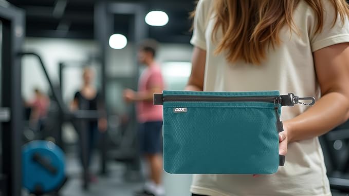 GOX Small Toiletry Bag for Men Bulk Cosmetic Bag Dopp Kit Carry On Zipper Pouch Organization Nylon Small Packing Sack Waterproof (Turquoise) - Image 3