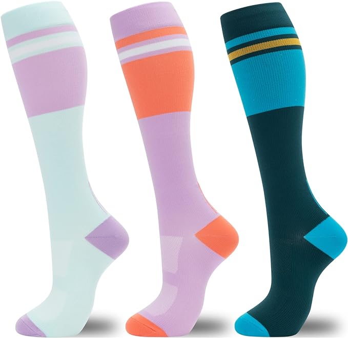 fenglaoda Compression Socks for Women Men 3 Pairs Graduated Compression Support Circulation Socks for Nurses by fenglaoda