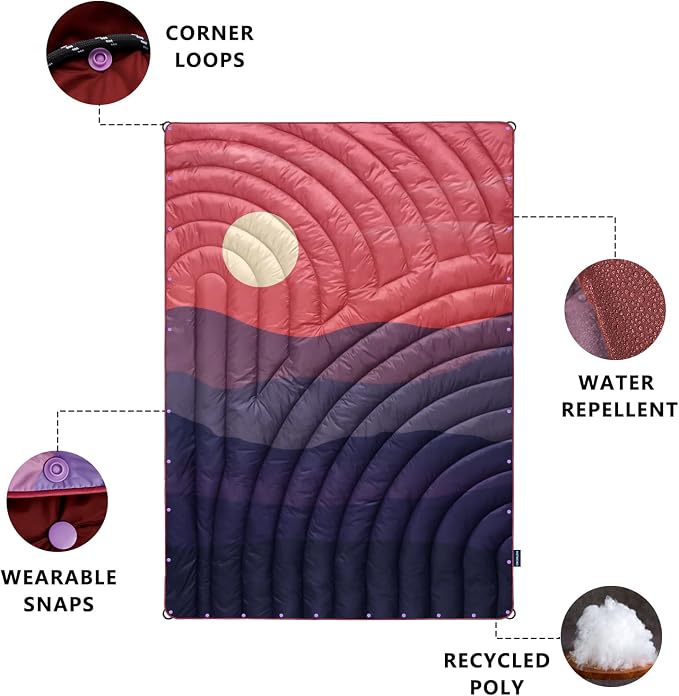 Camping Blanket,Lightweight Down Alternative Puffy Printed Camping Blanket Packable Outdoor Blanket for Camping,Traveling, Stadium, Hiking, Picnics - Image 3