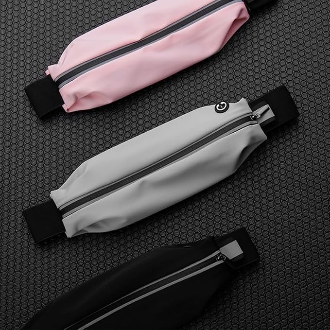 Running Belt for Men, Water Resistant Fanny Pack for Women, Cycling Exercise Travel, Reflective Strips Suitable for Night, Slim Adjustable Size Running Belt Bag for iPhone 17 16 15 Samsung (Pink) - Image 6