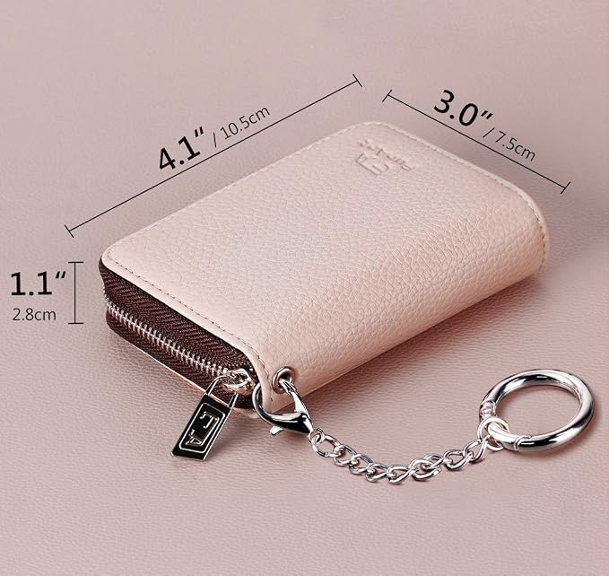 FurArt Zipper Wallet Women RFID Credit Card Holder keychain Wallet | ID Window RFID Blocking Compact Small business 15/16 slots - Image 4