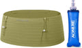 AONIJIE Running Belt with 250ml Soft Flask for Women and Men Lightweight & Non-slip Black Fanny Pack Fits All Size Phones Passport and More (Yellow-Green, L) by AONIJIE
