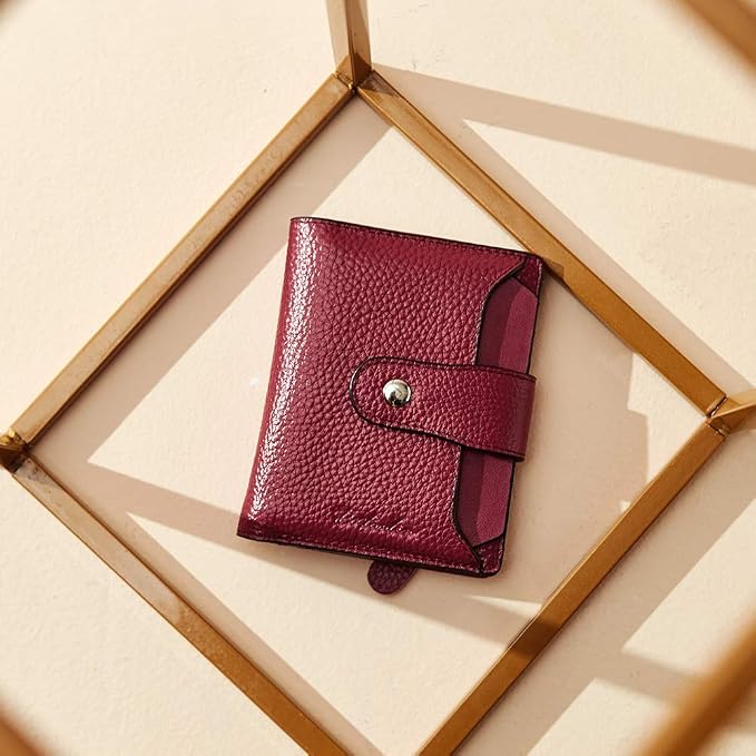 BOSTANTEN Leather Womens Wallet Small RFID Blocking Credit Card Holder | Removable ID Window, Zipper Coin Pocket, Bifold, Minimalist, Fits Small Purses, Daily Use, Ladies Gifts, Red - Image 2
