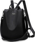 Large Travel Backpack for Women Waterproof Back Pack Black Shoulder Bag Fashion Backpack Purse Anti-Theft Daypack for College Work | No Top Opening, Light Compact Travel Size, Waterproof Nylon, Daypack for College Work, 3-in-1 Convertible Backpack by Fmeida