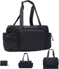 Foldable Travel Duffel Bag,Packable Weekender Bag with Luggage Sleeve, 35L-45L Expandable Overnight Carry-On Tote with Padded Shoulder Strap, Lightweight Nylon Extra Bag for Travel by Fynarzel