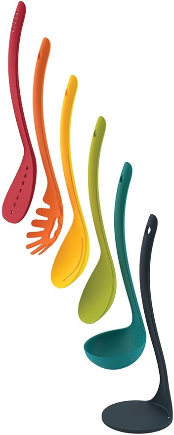 Joseph Joseph Nest Utensils Compact Stacking Kitchen Tool Set with Magnetic Storage Stand Nylon, 5-piece, Multicolored - Image 2