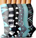 6 Pack Copper Compression Socks for Women and Men Circulation-Best Support for Medical,Running,Nursing,Athletic by Bluemaple