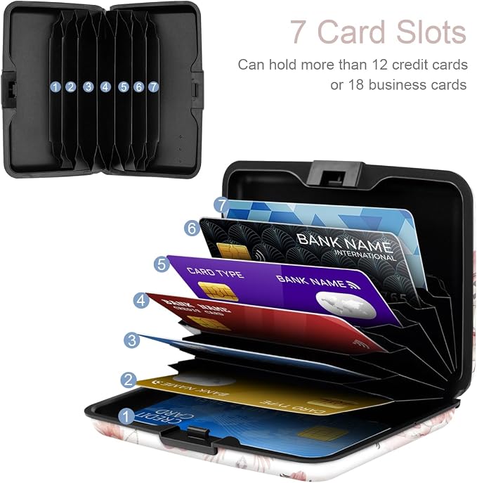 Coco Rossi Credit Card Holder RFID Aluminum Small Mini Wallet Women | Metal Wallet, Business Cards Holder, ID Case, Slim Sleeves, Womens Girls Gift, Carry Proof Wallets for Travel, Parrots - Image 2