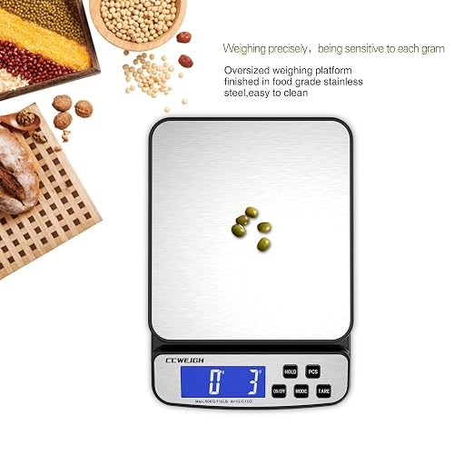 Digital Shipping Scale 110 lbs x 0.1oz with Hold/Counting Function/Tare,Stainless Steel Platform Small Mail Scale for Package,Postal,Food,Postage,Offices and Kitchen - Image 3