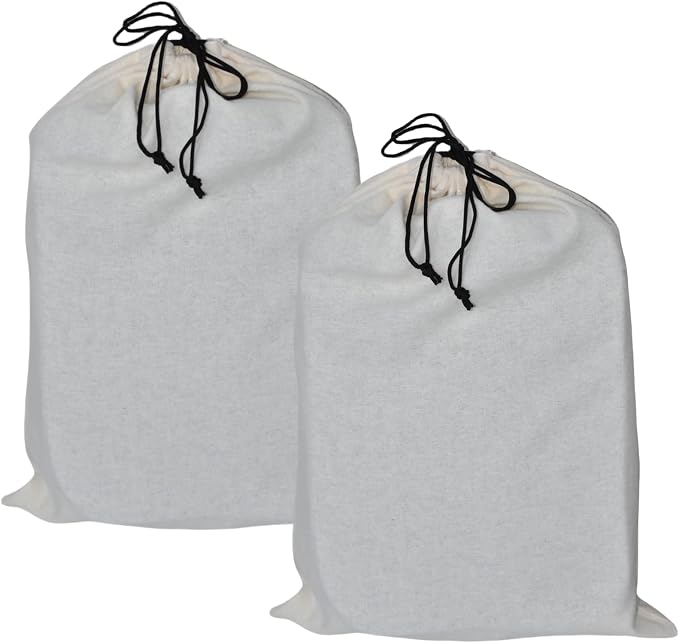 GONGKANGYUAN 2 Pack Shoe Bags for Travel Flannel Single Shoe Pouch with Drawstring for Men Women Travel Protecting Storing Shoes by GONGKANGYUAN