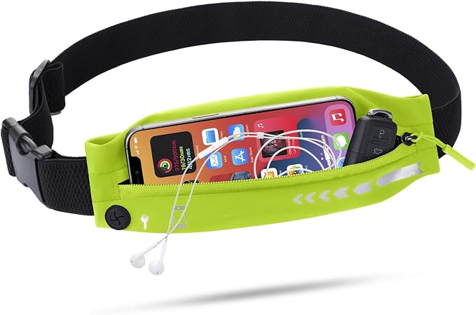USHAKE Slim Running Belt for Women Men-Runners Phone Holder Fanny Pack, Adjustable, Bounce Free Waist Pouch bag for Workout, Money Belt, Run Gear Accessories Yellow - Image 7