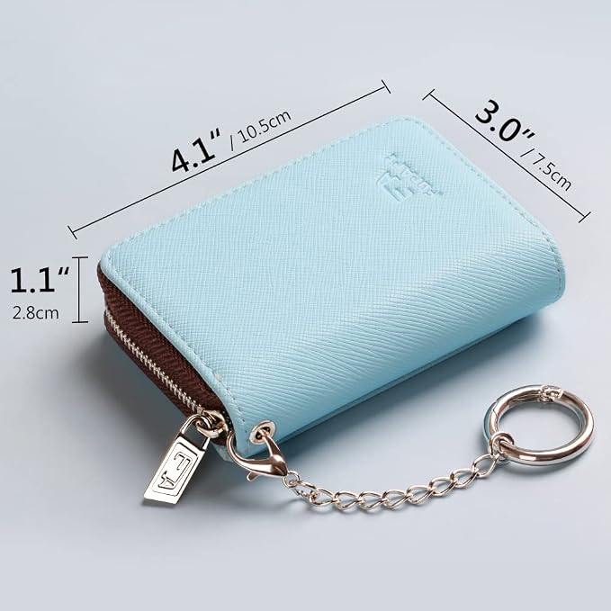 FurArt Zipper Wallet Women RFID Credit Card Holder keychain Wallet | ID Window RFID Blocking Compact Small business 15/16 slots - Image 6