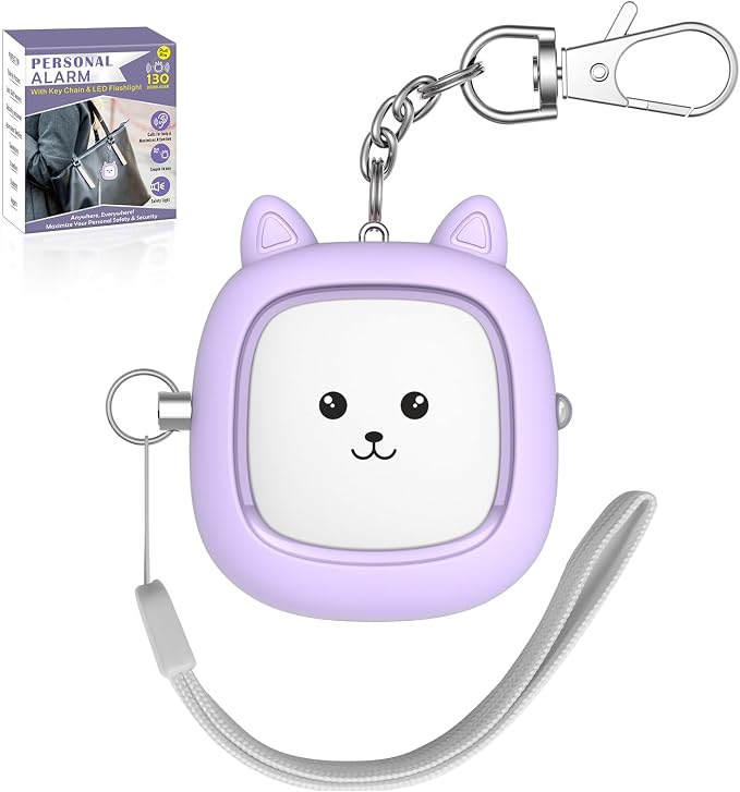 Safe Sound Personal Alarm, 130 dB Loud Siren Song Emergency Security Alarm Keychain with LED Light, Personal Sound Safety Siren for Women, Men, Children, Elderly(Purple) by VIGOROAD