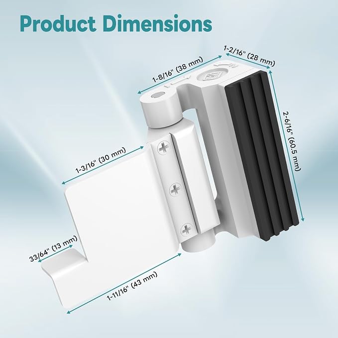 Upgraded Portable Security Door Reinforcement Lock - No Drilling Flip Lock Latch Prevents Unauthorized Entry Fits Inward-Opening Doors, Apartment, Hotel, Travel (White-1 Pc) - Image 2