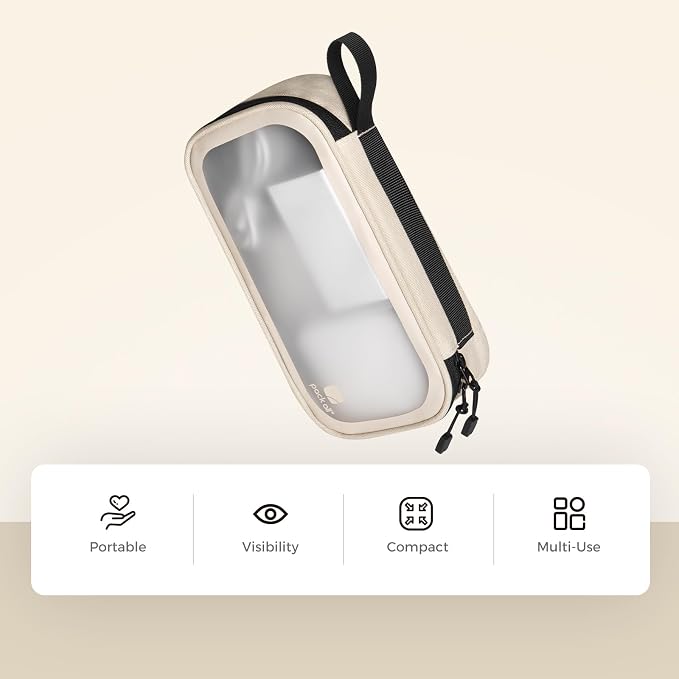 pack all Clear Electronic Organizer, Compact TPU Cable Organizer Bag | Portable & Lightweight, Water-resistant, Smooth Zipper, Travel Tech Pouch for Chargers, Phones, USB Cords, Beige - Image 7