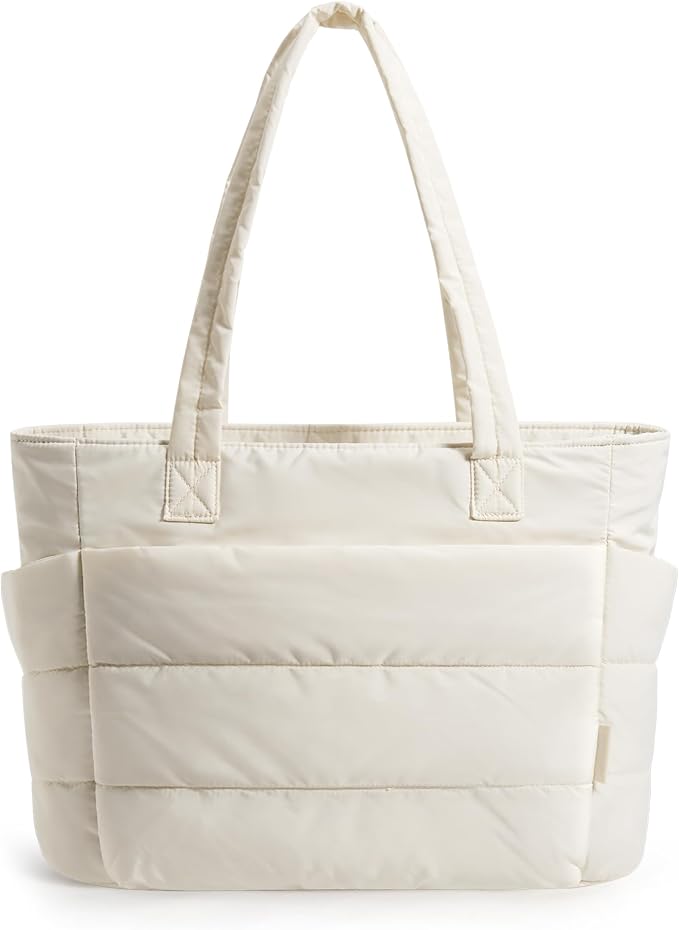 BAGSMART Tote Bag for Women, Lightweight Puffy Tote Bag with Compartments Shoulder Bag Handbag for Travel, Work, Gym | Lightweight by BAGSMART