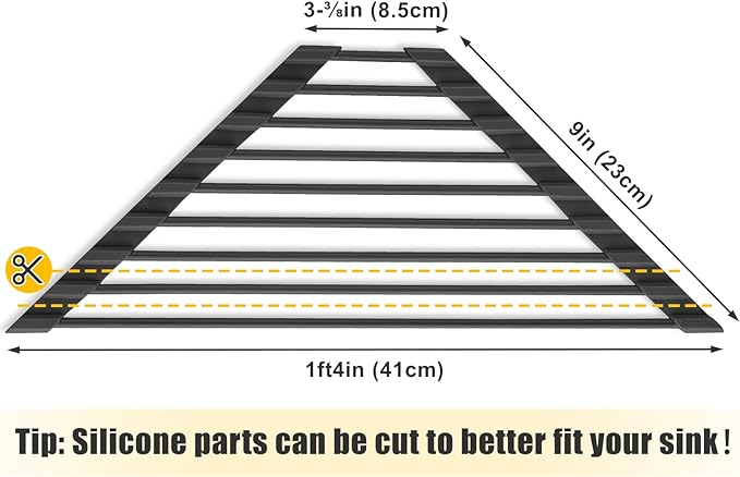 Tomorotec Triangle Roll Up Dish Drying Rack with Silicone Coating, Black | 304 Stainless Steel with BPA-Free Silicone, Triangle Design Maximizes Sink Corner Space, Fits Compact Kitchens And RVs - Image 5