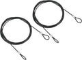 PATIKIL 6.5Ft Safety Cable Lock, 2 Pack Stainless Steel 2mm Dia Security Wire Rope with Double Loop for Stage Lighting Luggage Lock Black by PATIKIL
