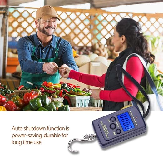 Fish Scales Digital Weight, Hanging Weight Scales, Portable Plastic Electric Balance Digital Fishing Postal Hanging Hook Scale Load 40kg with LCD Display for Fishing Retails Delivery - Image 6