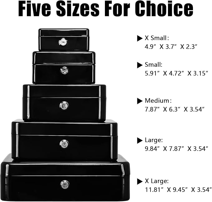 KYODOLED Metal Cash Box with Money Tray and Lock,Money Box with Cash Tray,Cash Drawer,11.81"x 9.45"x 3.54" Black X Large - Image 7