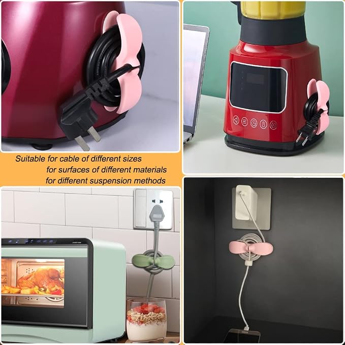 SisBroo Cord Organizer for Appliances, 4PCS Kitchen Appliance Cord Winder Cable Organizer, Cord Holder Cord Wrapper for Appliances Stick on Pressure Cooker, Mixer, Blender, Coffee Maker, Air Fryer - Image 7