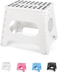 Dyforce Kids Step Stool 11 Inch, 300lbs Folding Step Stool for Adults | Toddler Step stool White,Anti-slip Heavy Duty with Carry Handle, Lightweight Foldable Stool for Bathroom Kitchen Bedroom by DyforceHomeDecorCOLTD