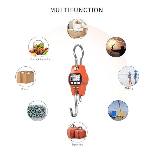 Hanging Scale Handheld 880lb/400kg Crane Scale Luggage Scale,with ABS Plastic case & Big LCD Display, Portable Digital Mini Crane Scale Fishing Scale,for Gym,Hunting,Travelling - Image 5
