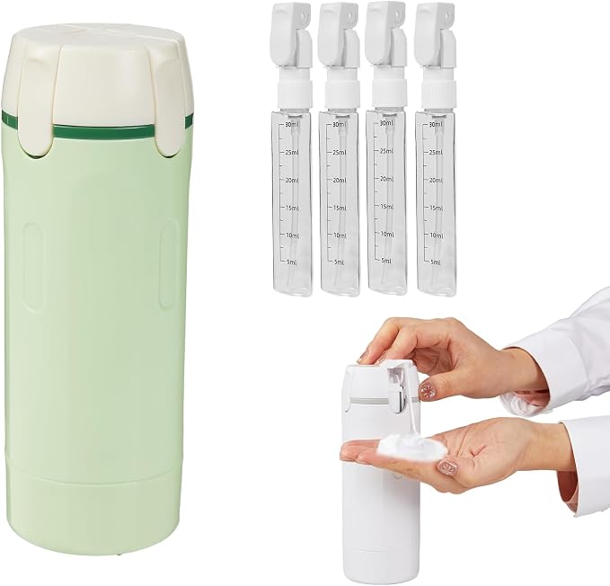 4 in 1 Travel Dispenser Bottle,Refillable Leak Proof and Portable for Shampoo, Conditioner, Shower Gel & Toiletries - Perfect for Vacation, Camping & Gym (4pcs) - Image 7